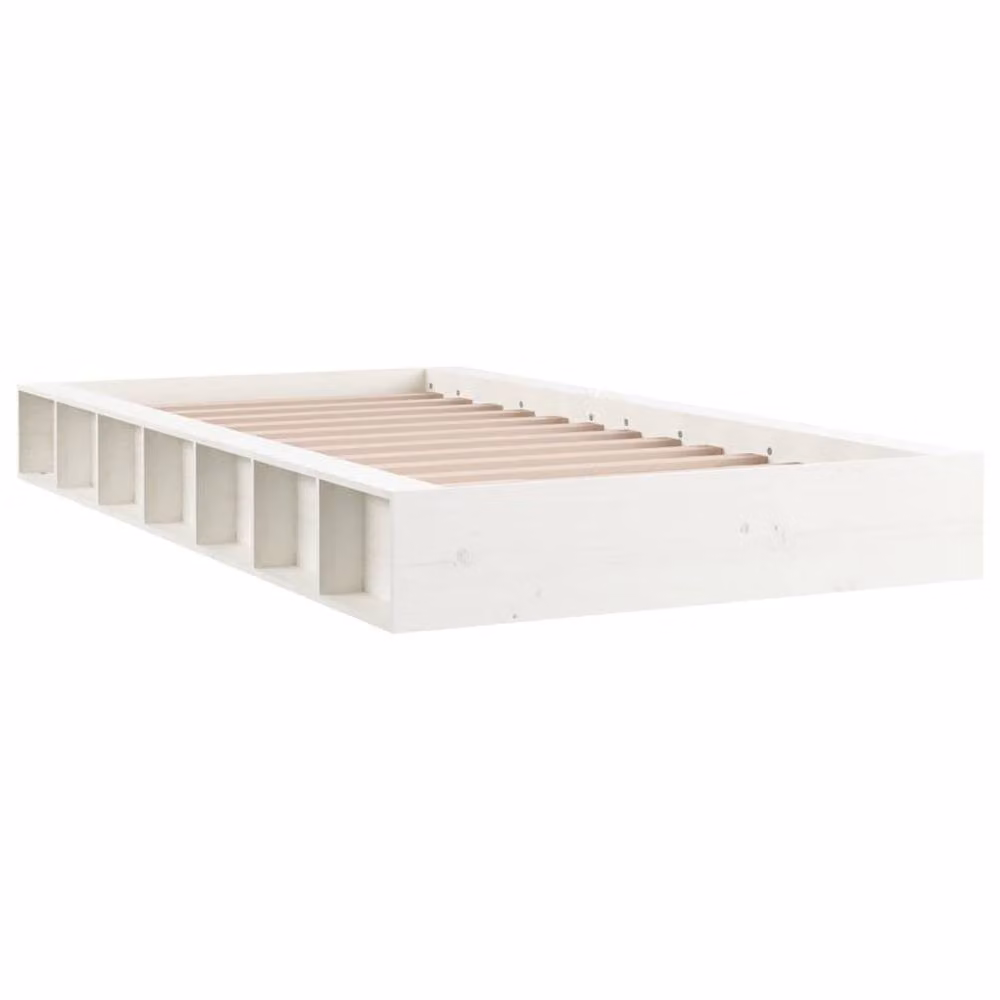 Berkfield Home Single Solid Wood Pine Bed Frame, White, W/D/H: 90 x 190 cm – 3