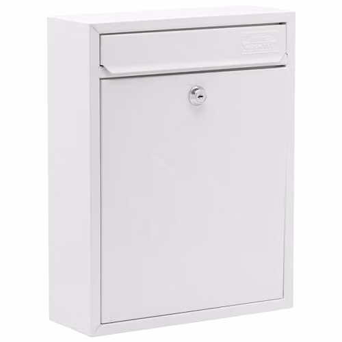 Burg-Wächter MB05 White Compact Wall Mounted Galvanised Steel Postbox W: 26 cm, H: 33 cm, D: 9 cm – 1