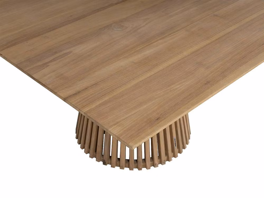 MYLIA TRIANI Teak Garden Dining Table in Light Oak, W: 135 cm, D: 75 cm, H: 75 cm – 3