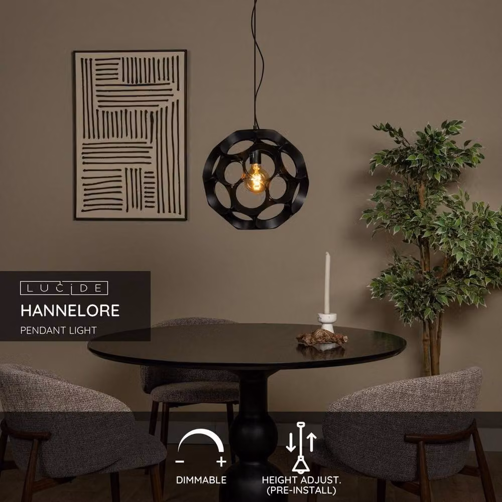 Netlighting HANNELORE Pendant Light, Black, Diameter: 40 cm – 2