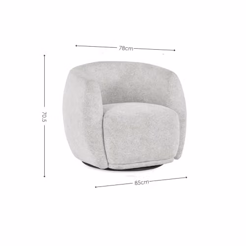 Julian Bowen Bowline Beige Fabric Swivel Tub Chair, W/D/H: 70.5 x 85 x 78 cm – 3