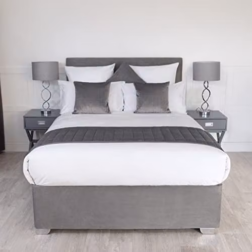 Belledorm Faux Suede Deep Fit Divan Bed Base Wrap Valance in Charcoal Grey, King Size – 2