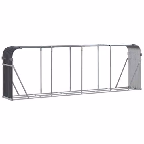 vidaXL Log Holder in Anthracite, W/D/H: 300 x 45 x 100 cm, Galvanised Steel