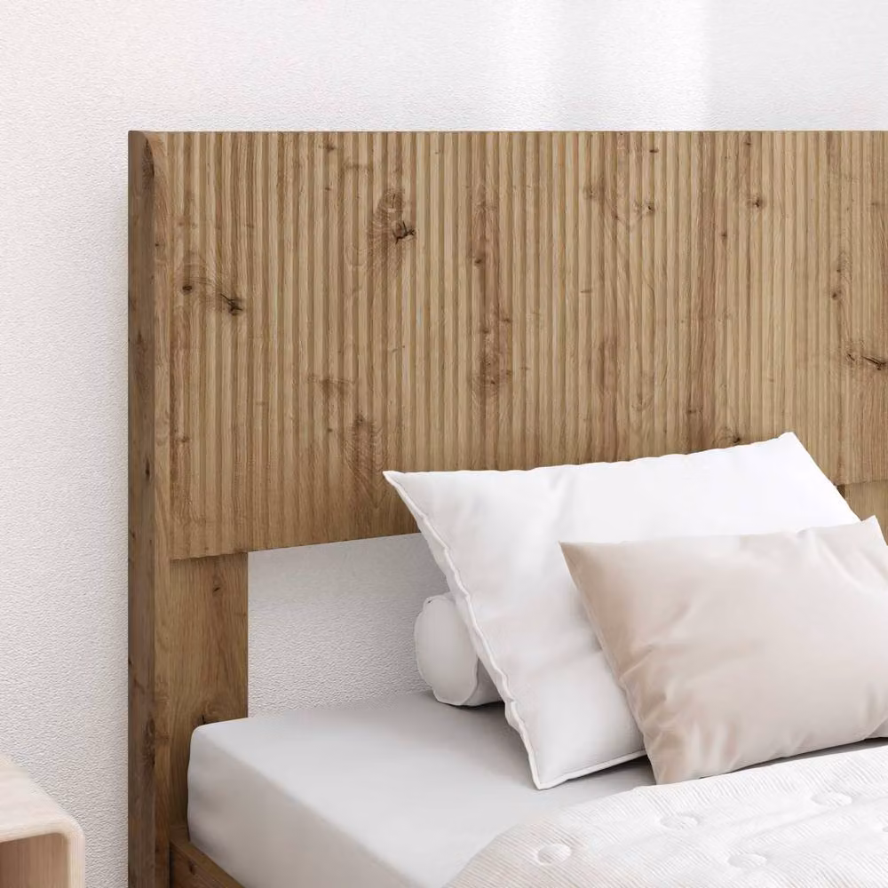 Berkfield Home Artisan Oak Bed Frame with Storage, Headboard and Side Compartments, Brown, W: 75 cm, L: 190 cm – 3