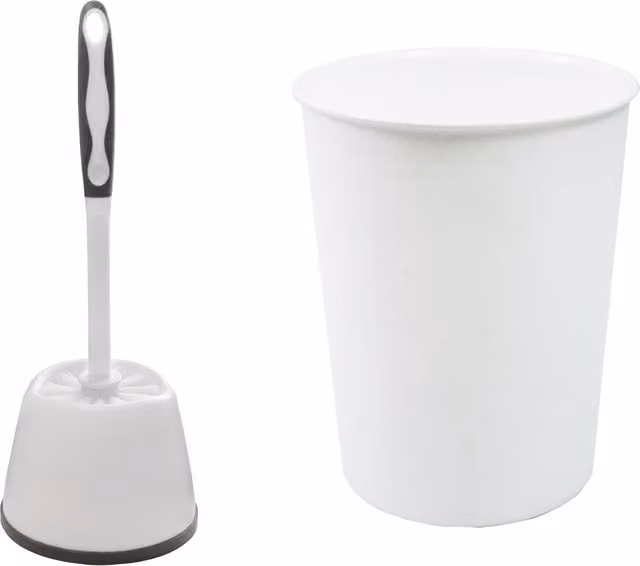 JVL Vibrance Clean Lightweight Freestanding Plastic Bin in White