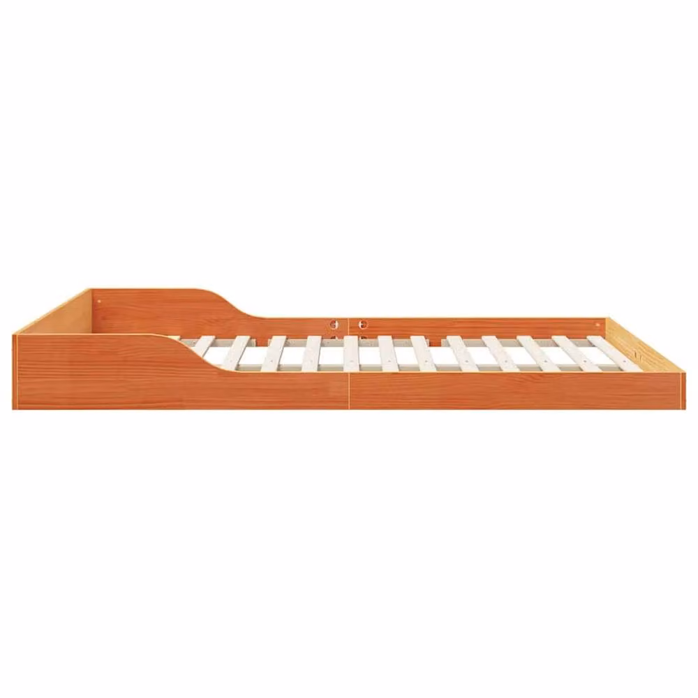 Berkfield Home Waxed Brown Solid Pine Wood Bed W/D/H: 160 x 210 x 24 cm – 3