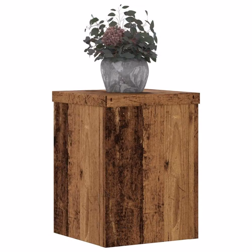 Berkfield Home Set of 2 Square Wood Tabletop Plant Stands in Brown, W/D/H: 15 x 15 x 20 cm – 3