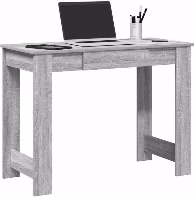 Berkfield Grey Sonoma Writing Desk in Engineered Wood W/D/H: 100 x 45 x 75 cm