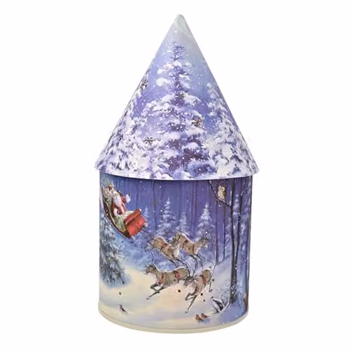 Widdop Regal Tidings LED Round House Lantern Multicolour Snowman Forest Scene Christmas Decoration