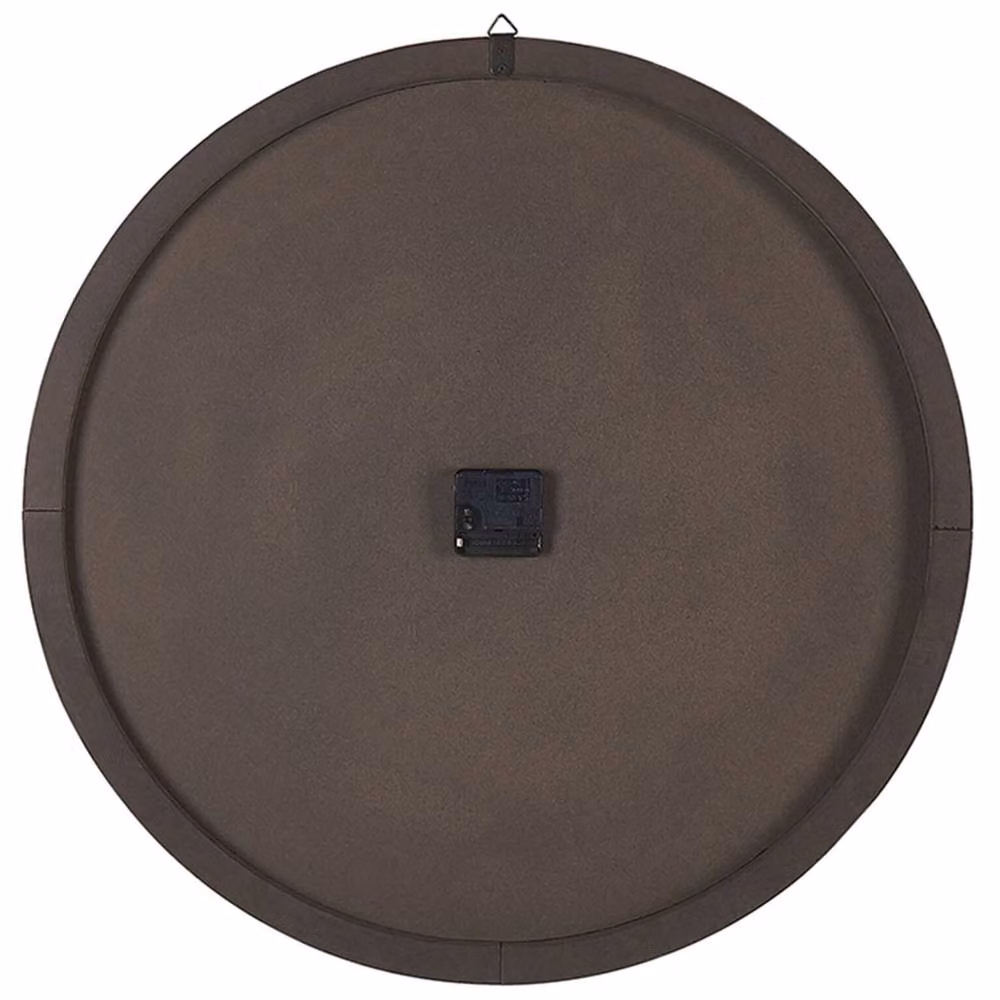 Wyld and Coco Rustic Handmade Round Wood Wall Clock in Brown and Black, Diameter: 60 cm – 4