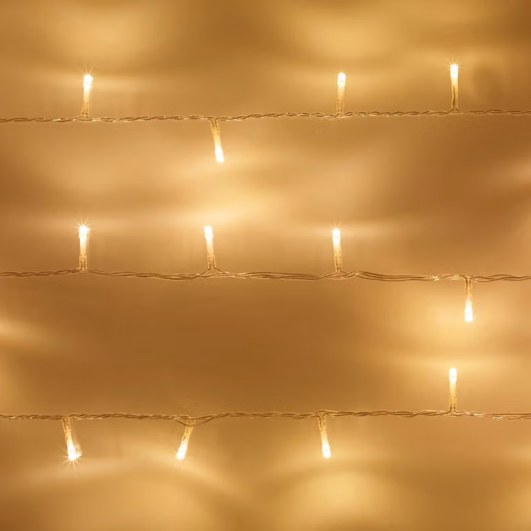 Lights4fun 50 Warm White LED Indoor Fairy Lights on Transparent Cable with Remote Control