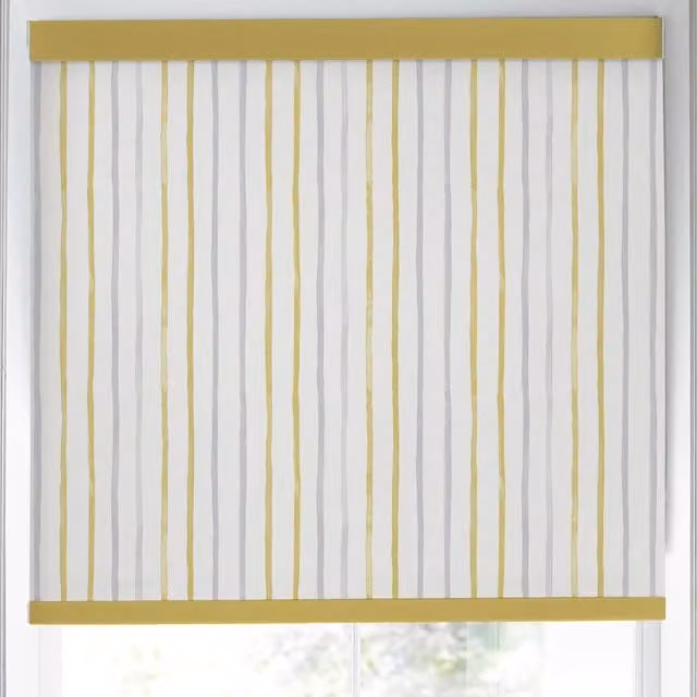 Laura Ashley Painterly Stripe Blackout Made to Measure Roller Blind in Yellow