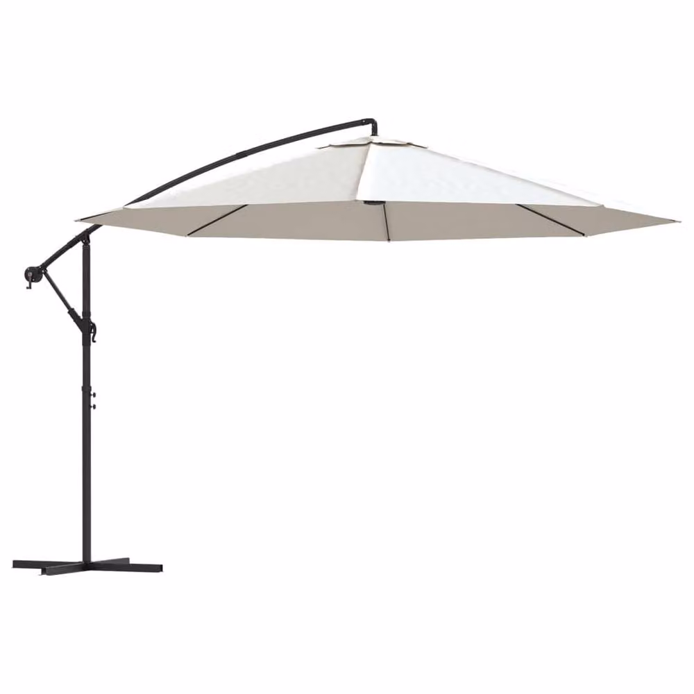 Berkfield Home Cantilever Umbrella in Sand White, 3.5 m – 2