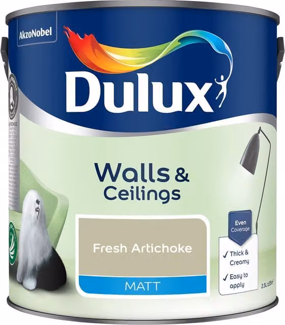 Dulux Matt Emulsion Water Based Paint in Green, 2.5l