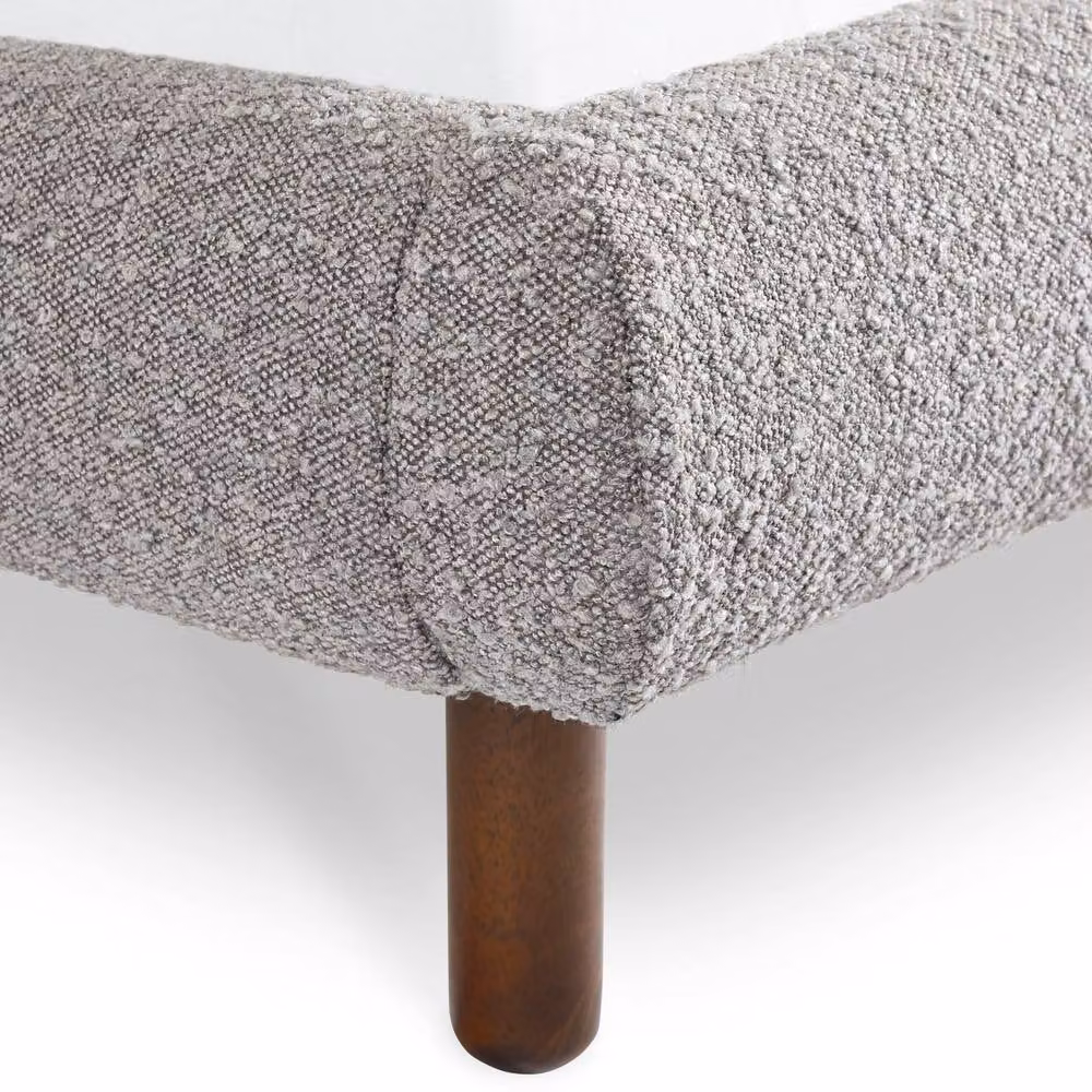 Cheshire Modern Upholstered King Bed in Grey Boucle, W: 150 cm, L: 200 cm – 4