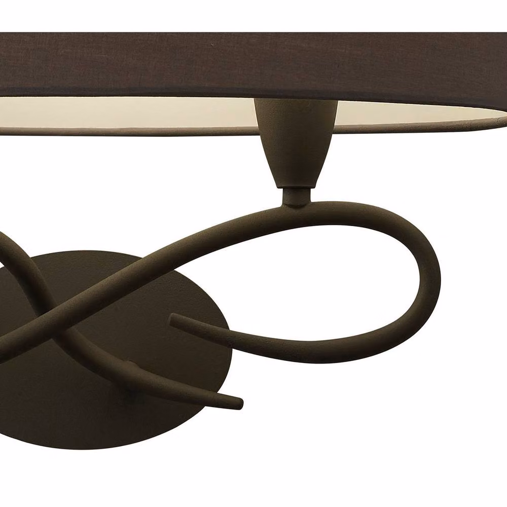 Netlighting Lua 2-Light Wall Lamp with Ash Grey Fabric Shades and E27 Sockets – 4