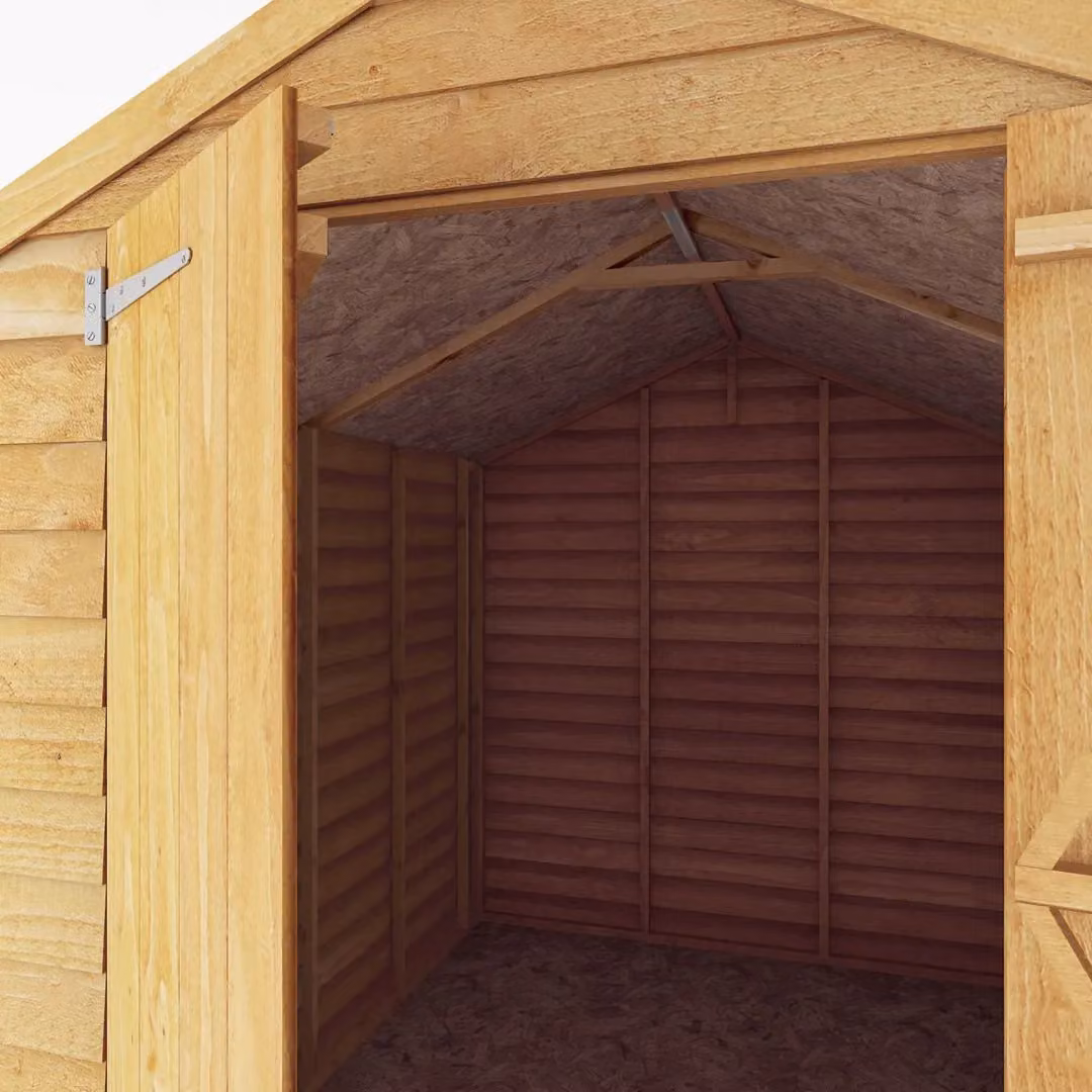 Mercia Overlap Apex Double Door Windowless Wooden Shed in Brown W190.4 x D297 x H198.7 cm – 3