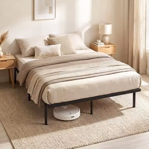 HOMCOM King Bed Frame with Underbed Storage in Black, W/D/H: 150 x 200 x 35.5 cm – 1