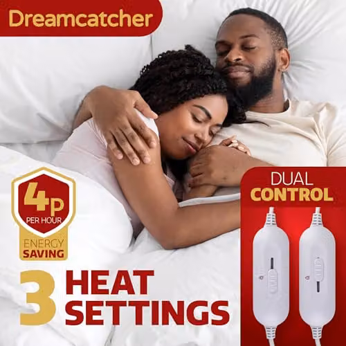 Dreamcatcher Deluxe Fitted Polar Fleece Electric Blanket in White, W/D/H: 180 x 203 x 152 cm – 2