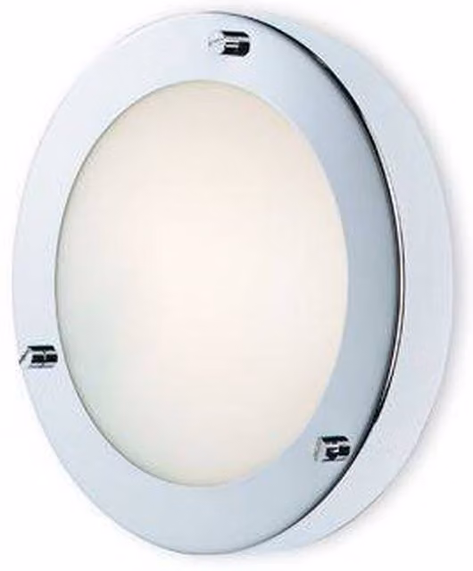 Firstlight Rondo Round Wall and Ceiling Light in Chrome with Opal Glass, G9, IP54