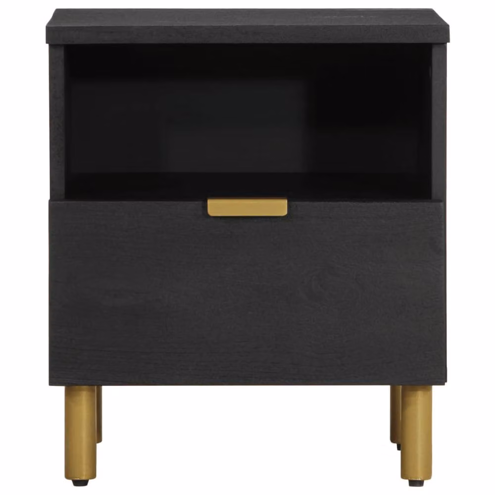 Berkfield Home Black Bedside Cabinet W/D/H: 40 x 33 x 46 cm – 2