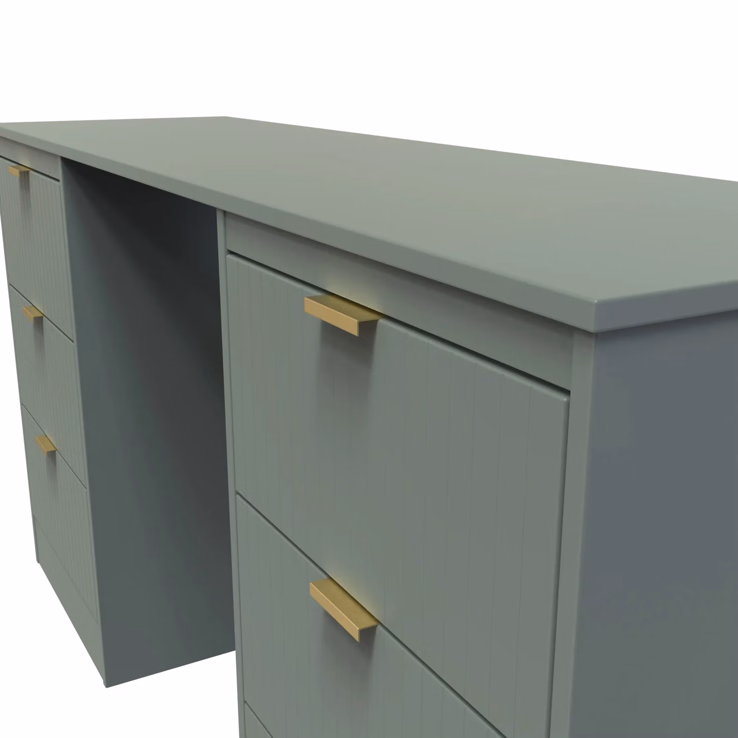Ready Assembled 2 U Denver 6 Drawer Kneehole Desk in Pale Green – 3