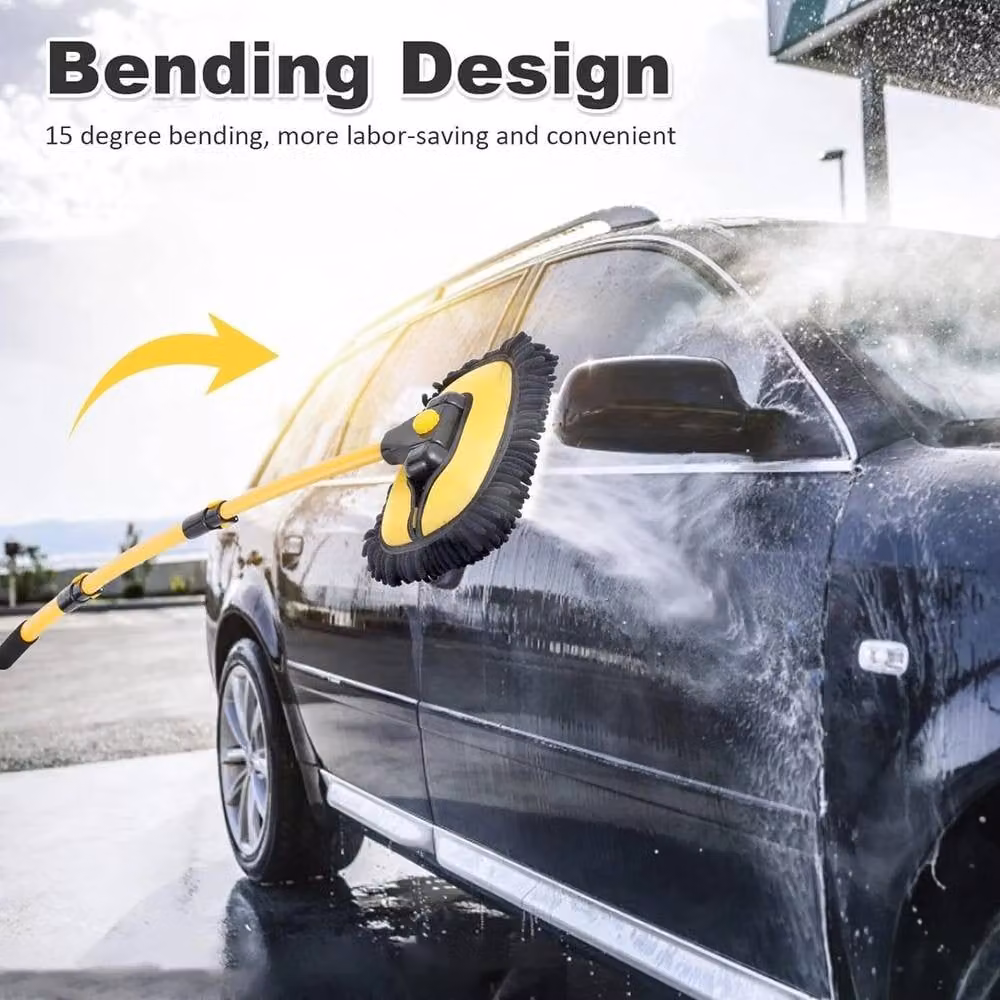 NESTLUNE 15° Curve Telescopic Car Wash Brush, Yellow, W/D/H: 102 x 15 x 15 cm – 3