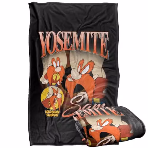 LOGOVISION Looney Tunes Yosemite Sam Super Soft Fleece Throw Blanket, Multicolour, W/D/H: 91 x 147 cm