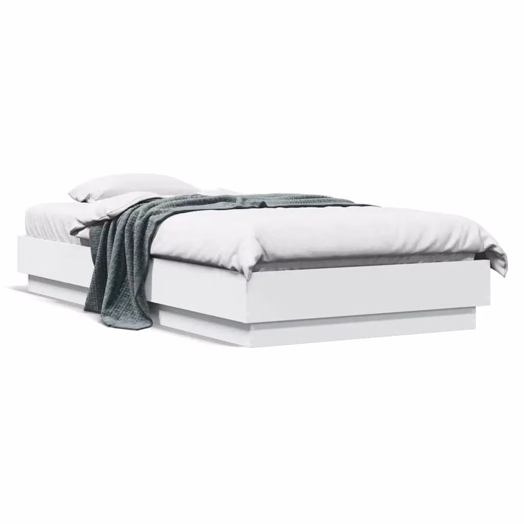 Berkfield Home Small Single Bed Frame in White, Engineered Wood, W/D/H: 75 x 190 cm – 2