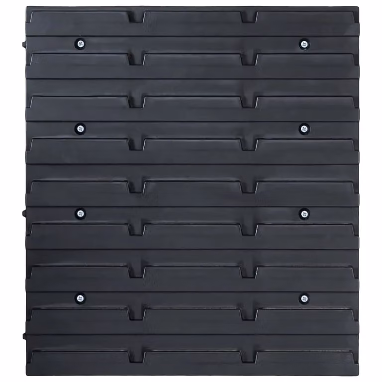 Berkfield Home 32 Piece Wall Mountable Storage Bin Kit with Wall Panels in Red, Black and Multicolour