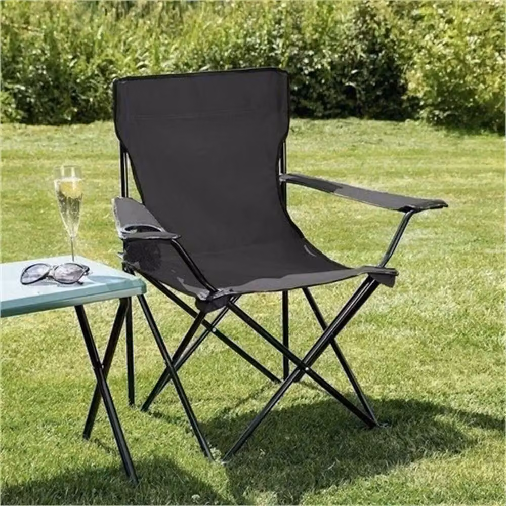 FLAVORA Portable Folding Camping Chair in Black – 4