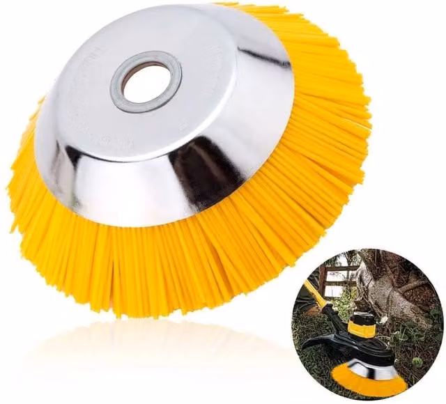 Havendro 8 Inch Nylon Strimmer Brush Head Moss and Weed Remover in Yellow