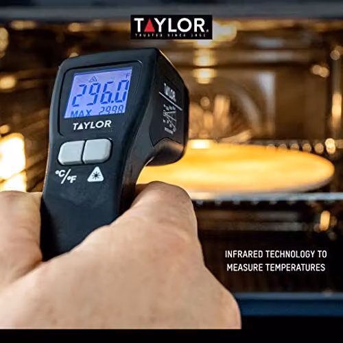 Taylor Pro Digital Infrared Kitchen Thermometer, Non-Contact Hygienic Laser Temperature Gauge for Food, Liquids and Surfaces, Black Plastic – 3