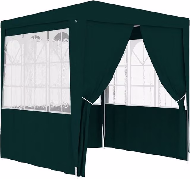 Berkfield Home Professional Party Tent with Side Walls and Windows, Green, W/D/H: 2.5 x 2.5 x 2.5 m – 1