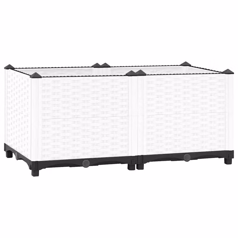 Berkfield Home White Polypropylene Raised Bed W/D/H: 80 x 40 x 38 cm