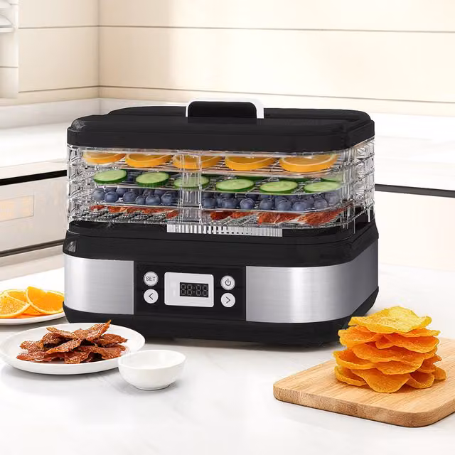 Spector 5 Tray Food Dehydrator with Digital Display and Timer, Black