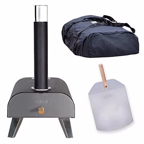 Zanussi ZPO1BPC Portable Wood Pellet Pizza Oven with Cover in Black or Grey