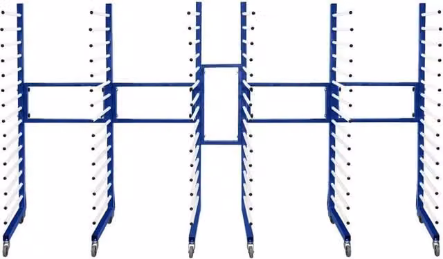 Monstershop Combi Spray Drying Rack Trolley with 3 Trolleys and 2 Connectors in Blue Steel – 1