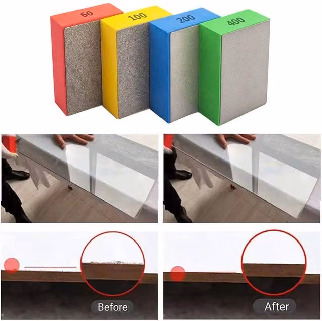 VOGREX 4-Piece Multicolour Diamond Hand Polishing Pads for Tile, Glass and Marble, W: 52 cm