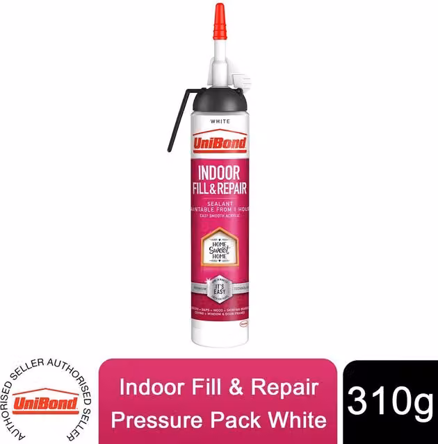 UniBond Fill and Repair Indoor Acrylic Sealant, White or Pink, 310g – 4