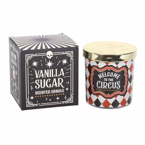 Something Different Wholesale Mystic Circus Vanilla Sugar Scented Candle, Red and Multicolour, Round Tabletop Geometric Design – 4