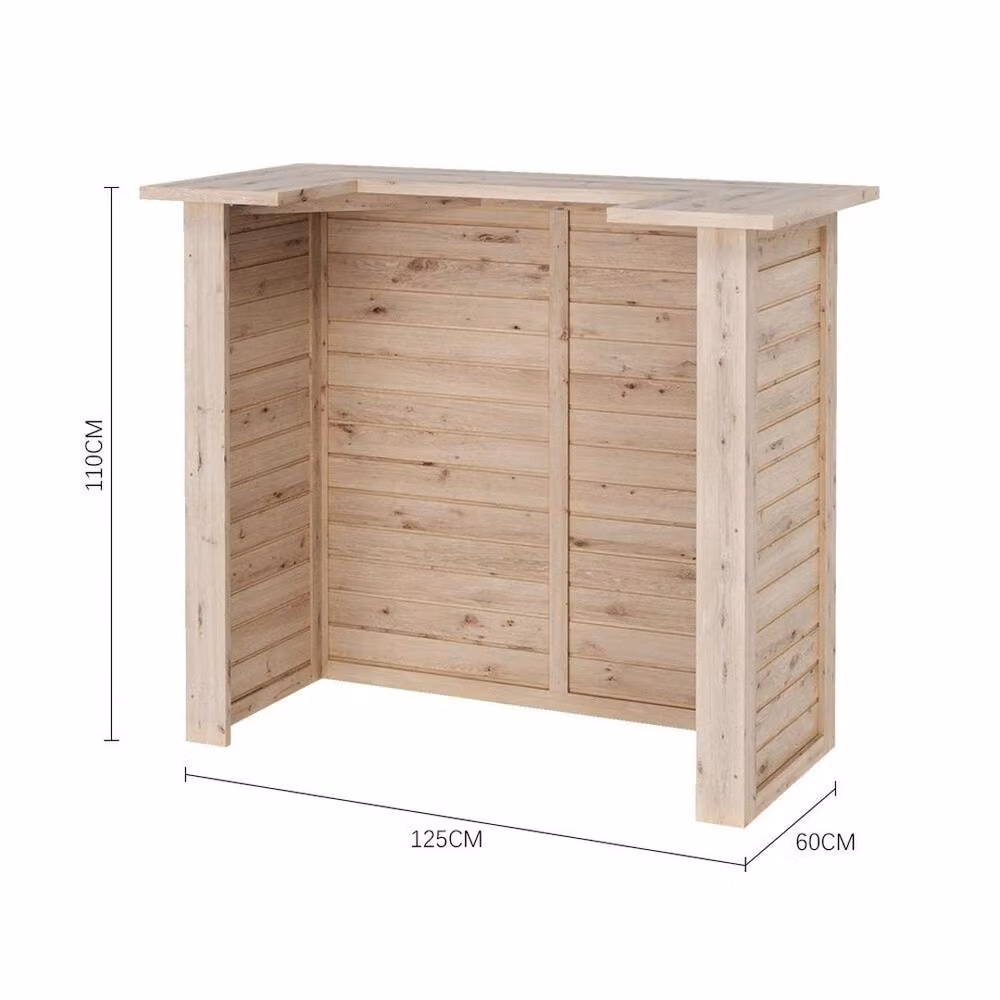 Kelvenix Rustic Outdoor Wooden Bar Table for your Garden in Natural Brown – 2