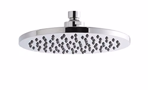 Nuie Ultra Round Wall Mounted Rain Overhead Shower Head in Chrome with Easy Clean Nozzles