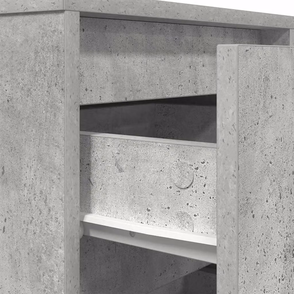 Berkfield Home Bedside Cabinet with Integrated LED Lights, Concrete Grey, W/D/H: 38 x 34 x 65 cm – 3