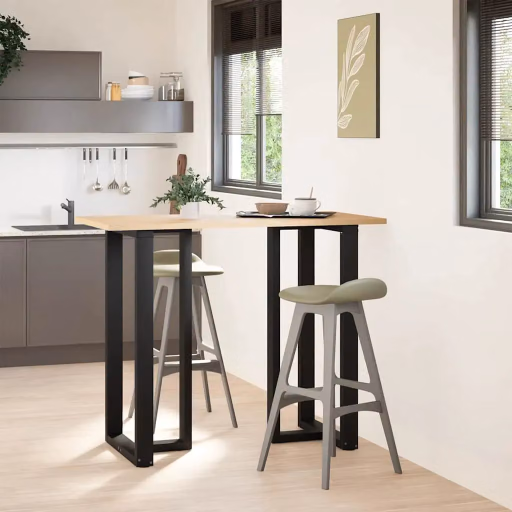 Berkfield T-Shaped Steel Bar Table Legs, 2 Pieces, Black, W: 60 cm, D: 35 cm, H: 110-111 cm – 2