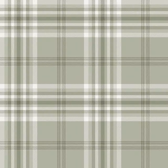 Muriva Catherine Lansfield Kelso Green Checked Matt Wallpaper