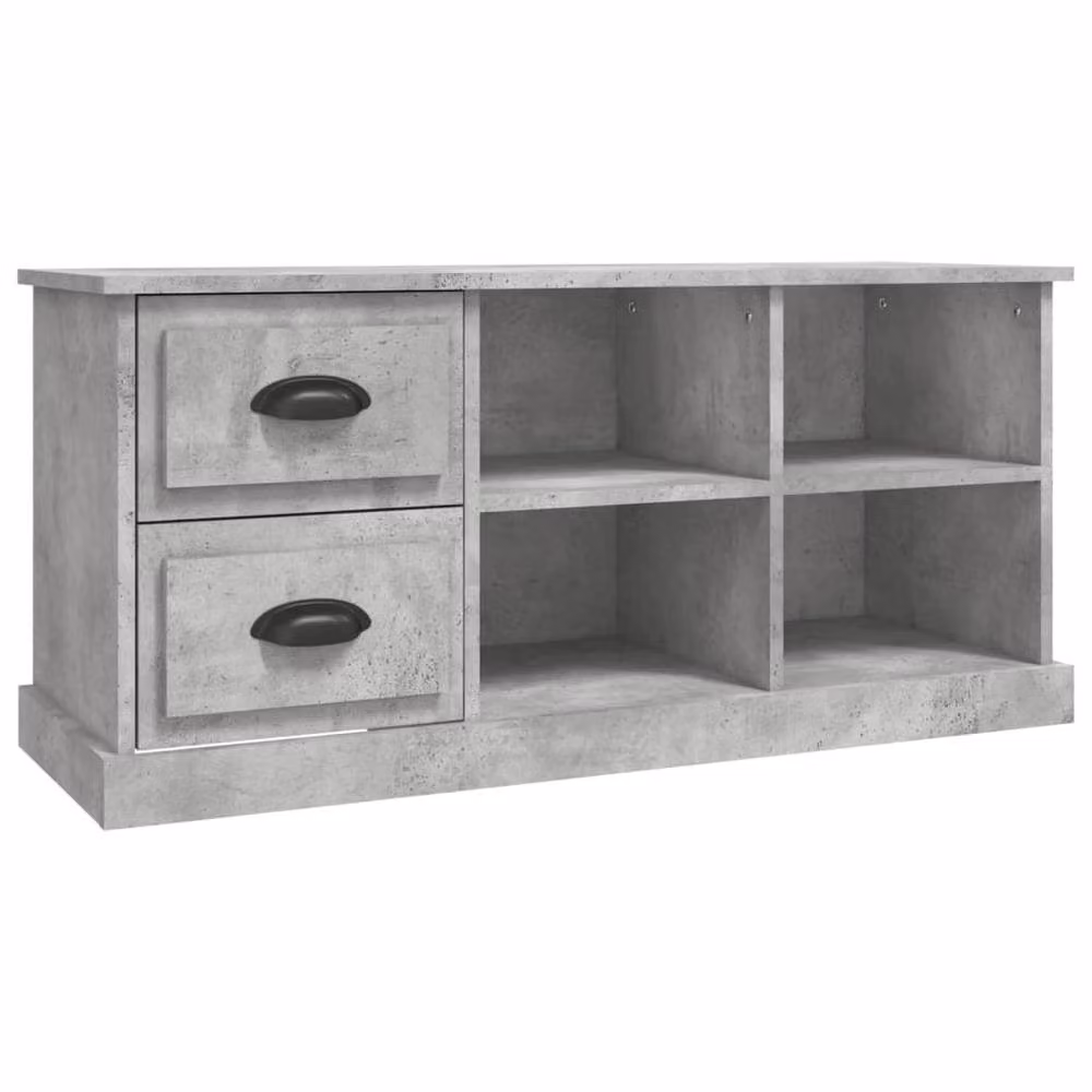 Berkfield Home TV Cabinet in Concrete Grey, W/D/H: 102 x 35.5 x 47.5 cm – 2