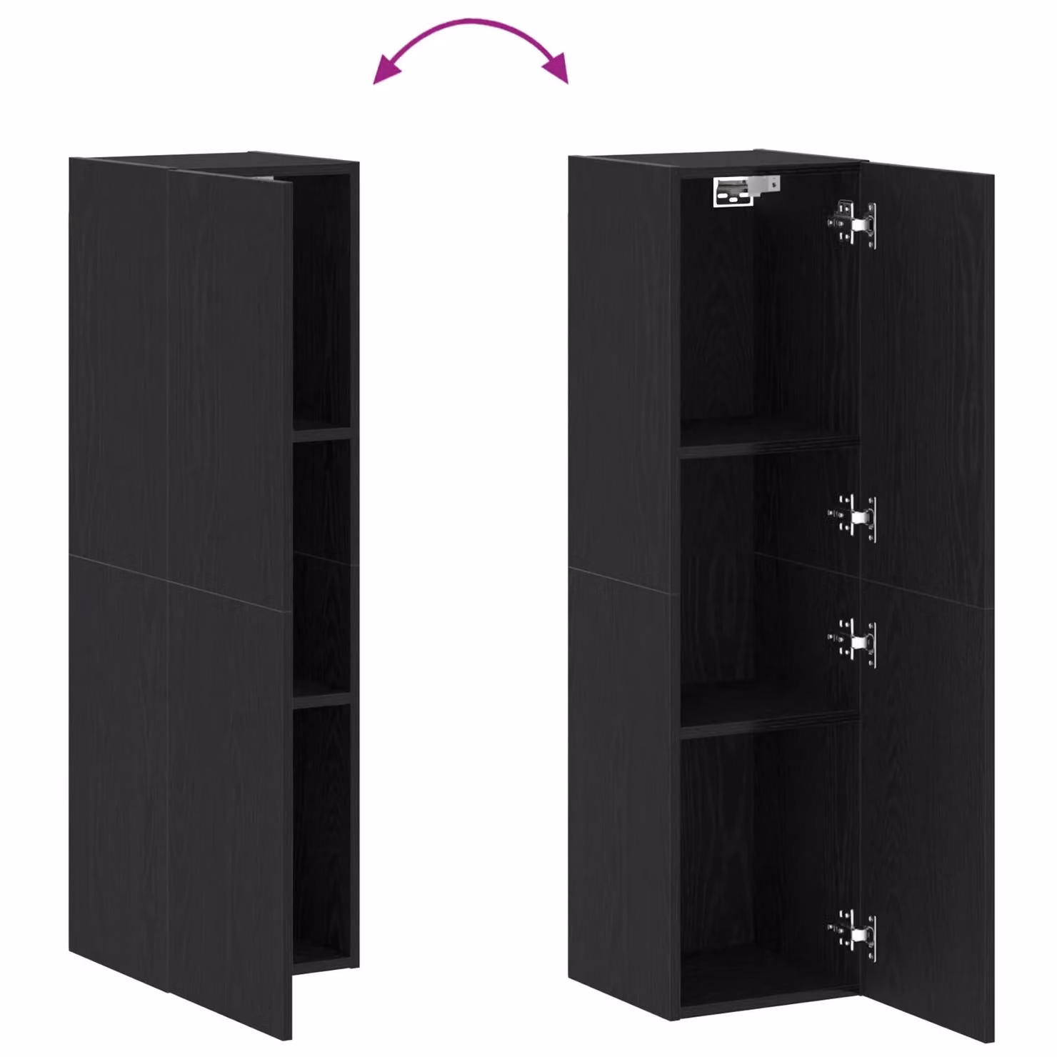 Berkfield Home Modern Black Oak TV Cabinet W/D/H: 110 x 30.5 x 30 cm – 6