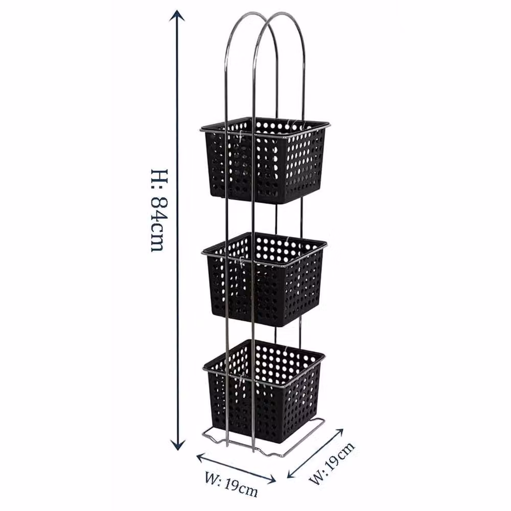 EONLION Black 3 Tier Adjustable Telescopic Wall Hanging Bathroom Shelf – 2
