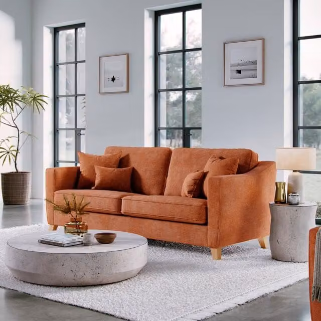 The Great Sofa Company Jackson 4 Seater Chenille Sofa in Terracotta – 1